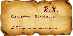 Ringhoffer Nikoletta névjegykártya